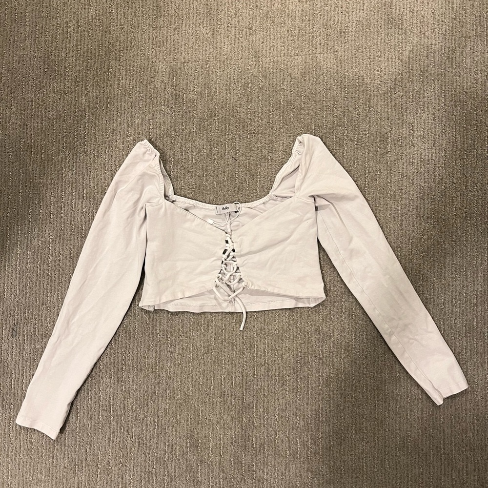 Adika White Long Sleeve crop top
